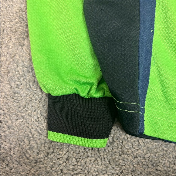 Y2k 2000s lime green center‎ reebok logo soccer goalkeeper jersey - Picture 2 of 5